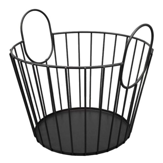 Panière Dario métal filaire noir, 23.7 x 27 cm