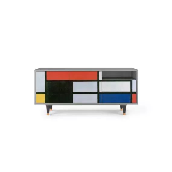 Meuble TV  multicolore 2 tiroirs et 2 portes L 125 cm