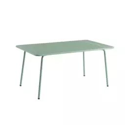 Table de jardin en acier vert menthe 160×190 cm