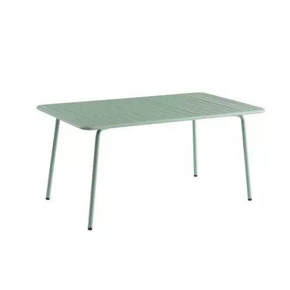 Table de jardin en acier vert menthe 160×190 cm