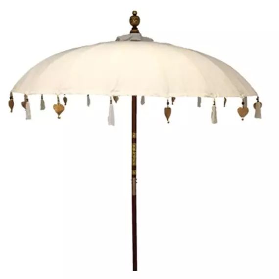 Parasol type balinais décoratif en bois et tissu
