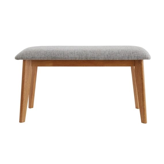Banc en bois et tissu gris clair ELION
