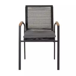 Lot de 2 chaises de jardin modernes avec accoudoirs