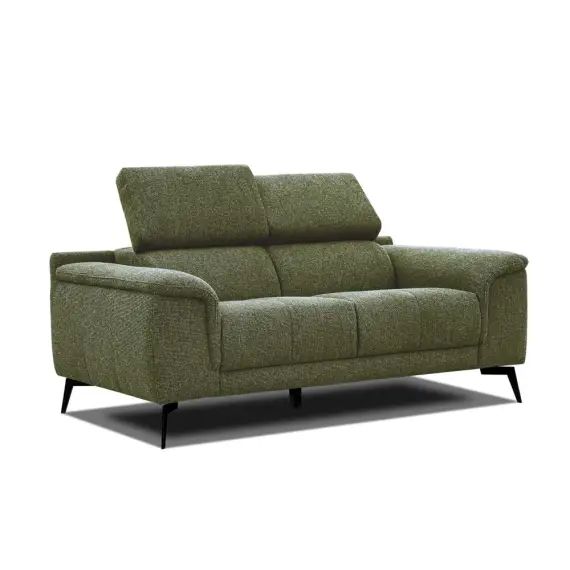 Canapé droit 2 places tissu vert