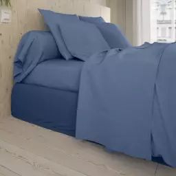 Drap plat   Coton Bleu 180×290 cm – DODO