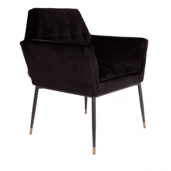 Fauteuil de table en velours noir
