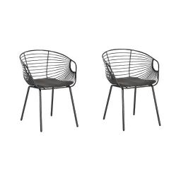 Lot de 2 chaises en métal noir