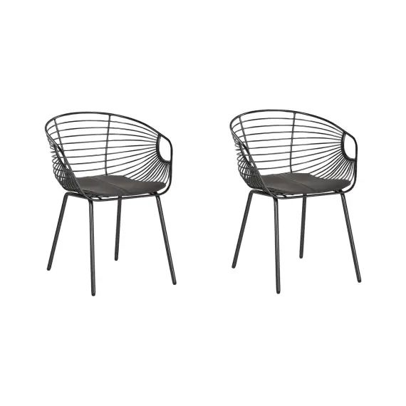 Lot de 2 chaises en métal noir