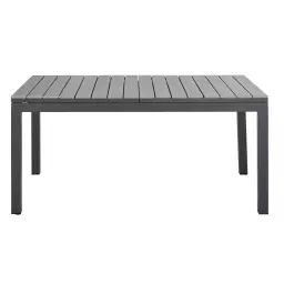 Table de jardin extensible en aluminium imitation bois gris clair et gris anthracite 6/8 personnes