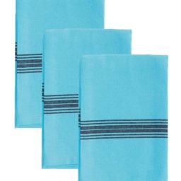 Lot de 3 torchons coton  bleu turquoise 50×70 cm