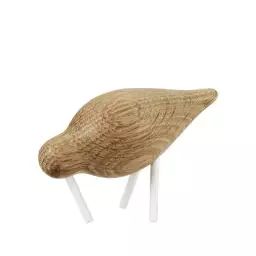 Décoration Oiseau shorebird en Bois, Acier laqué – Couleur Bois naturel – 11.5 x 28.85 x 7.5 cm – Designer Sigurjón Pálsson