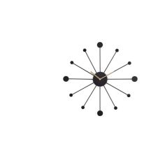 Sputnik, grande horloge murale, noir