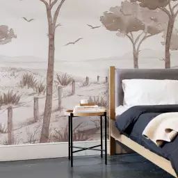 Papier peint panoramique paysage vue des pins 225 x 250 cm