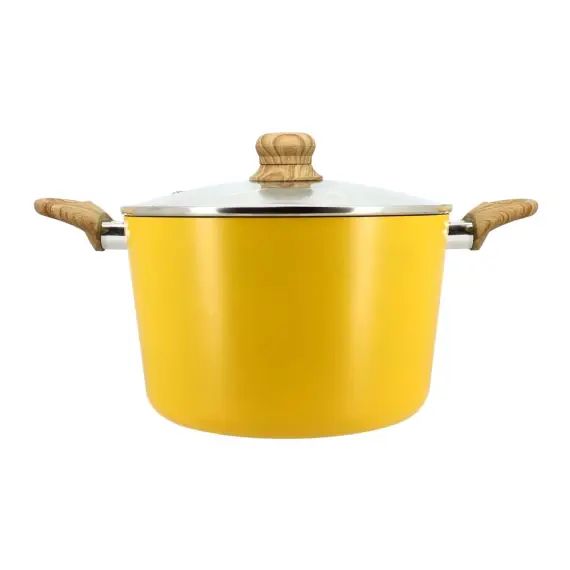 Faitout en aluminium Ø24cm jaune – compatible induction