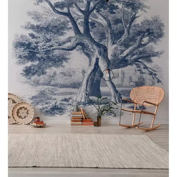 Papier peint panoramique motif imprimé Bleu marine 288x270cm