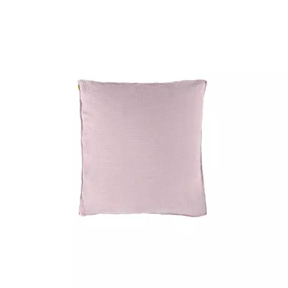 Taie d’oreiller en double gaze de coton rose délicat 65×65 cm