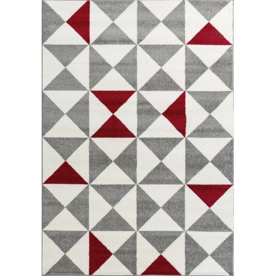 FORSA – Tapis géométrique rouge 160x230cm