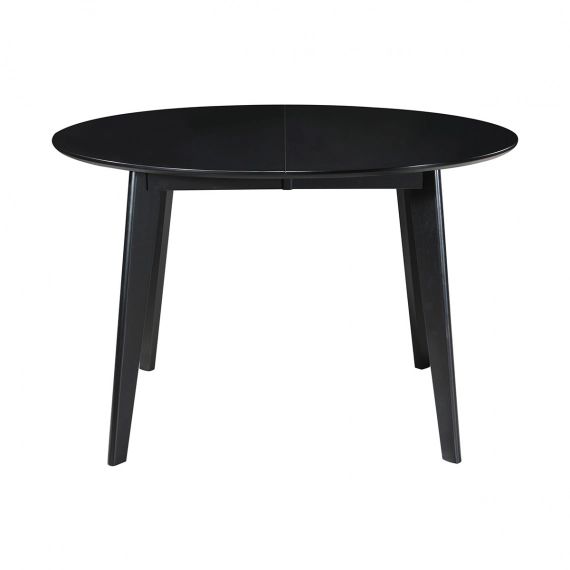 Table à manger extensible ronde noire L120-150 cm LEENA