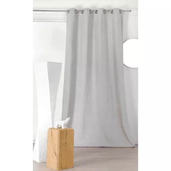 Rideau obscurcissant aspect laine chinée polyester ecru 250×140