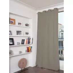 Rideau occultant total velours taupe 135 x 260