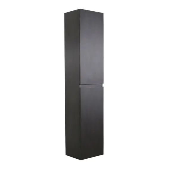 Colonne de salle de bain décor chêne noir carbone à suspendre 140 cm