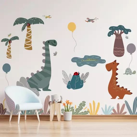 Papier peint panoramique enfant dinosaures 336x270cm