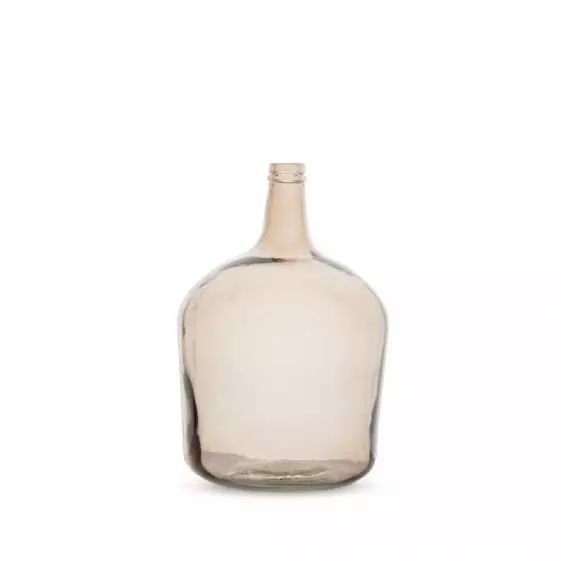 Vase en verre dame jeanne 4 litres taupe