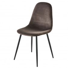 Chaise style scandinave en velours taupe Clyde