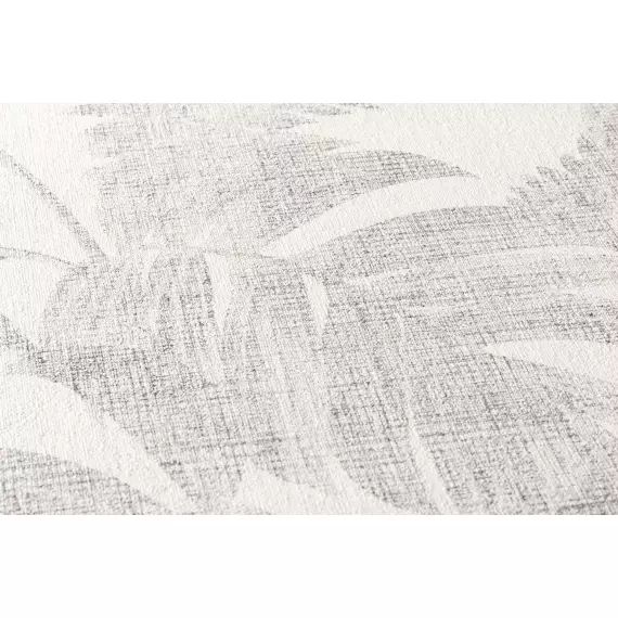 Papier peint jungle tropicale gris blanc