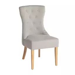 Chaise en polyester, bois et mousse en gris et brun 51x60x94