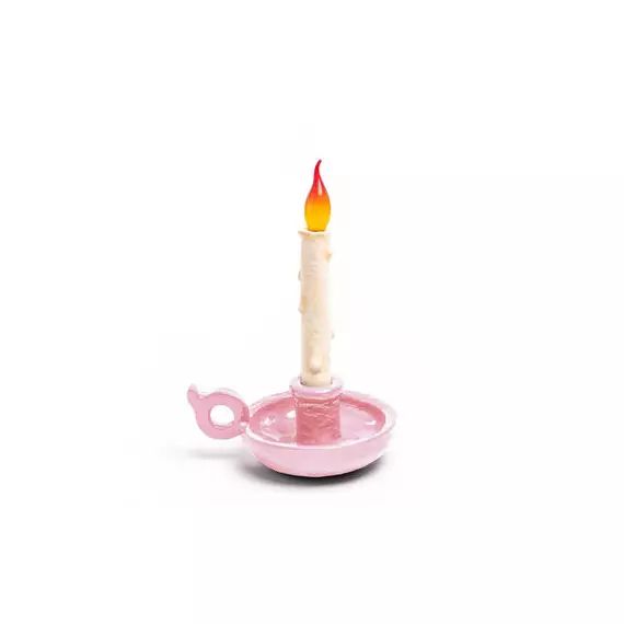 Lampe sans fil rechargeable Bugia en Plastique, Résine – Couleur Rose – 28 x 33.02 x 31 cm – Designer Studio Job