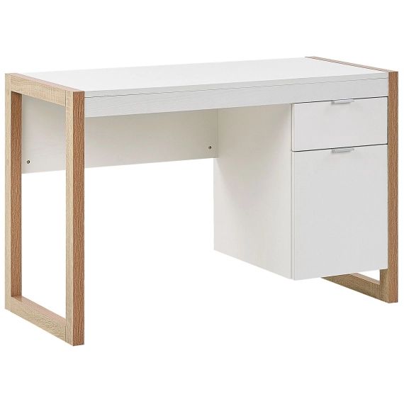 Bureau en bois d’ingénierie blanc