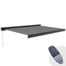 Store banne electrique coffe integral 3.95x3m aluminium gris