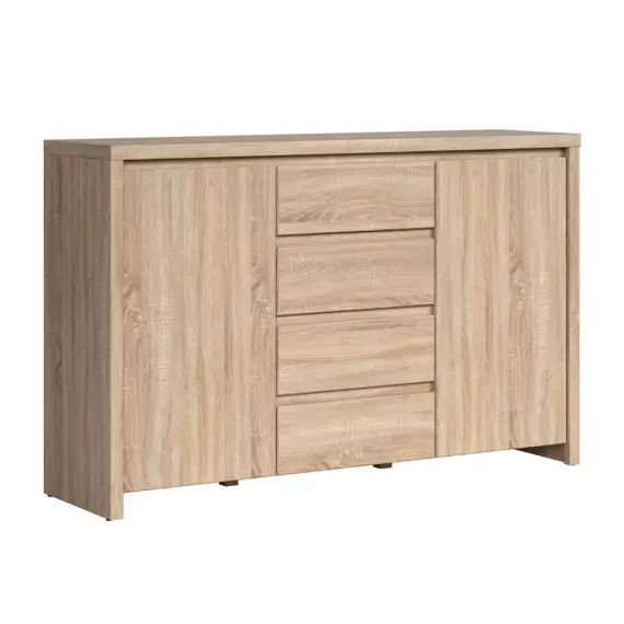Buffet 2 portes 4 tiroirs naturel
