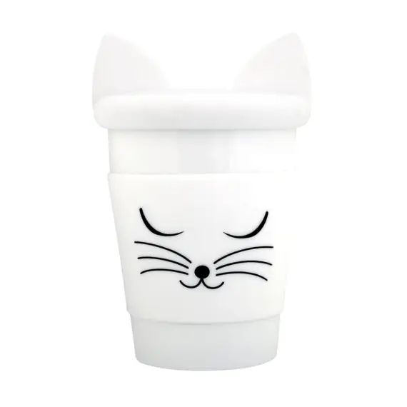 Mug et couvercle porcelaine et silicone