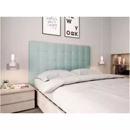Tête de lit capitonnée en tissu MEGAN – Bleu clair, Largeur – 140 cm – Usinestreet