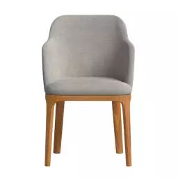 Chaise avec tissu fabriqué à la main en couleur gris