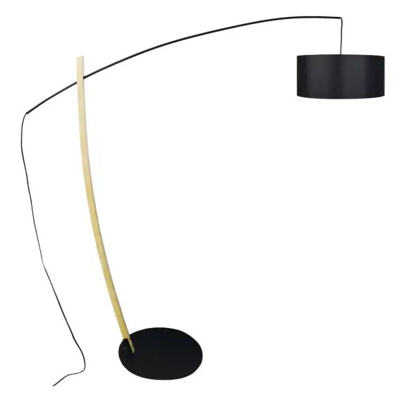 Lampadaire bois noir et naturel