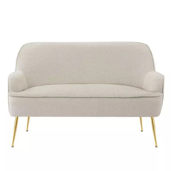 Canapé droit en tissu 2 places beige