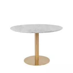 Bolzano – Table à manger ronde effet marbre ø110cm