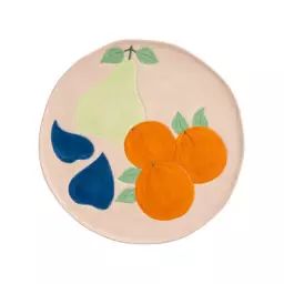 Assiette Vaisselle en Céramique – Couleur Multicolore – 26.5 x 26.5 x 1.5 cm