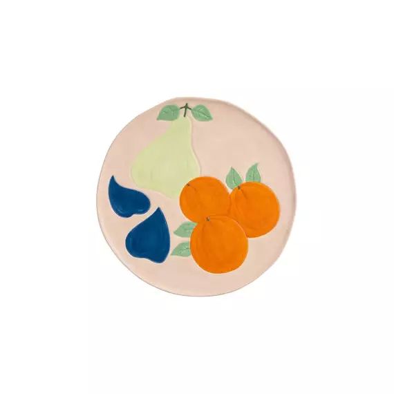 Assiette Vaisselle en Céramique – Couleur Multicolore – 26.5 x 26.5 x 1.5 cm