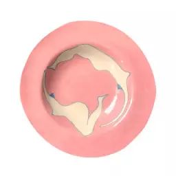 Assiette Vaisselle en Céramique, Grès – Couleur Rose – 26 x 26 x 3 cm – Designer Laëtitia Rouget
