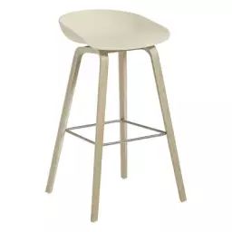 Tabouret de bar About a stool en Plastique, Chêne savonné – Couleur Beige – 50 x 46 x 85 cm – Designer Hee Welling