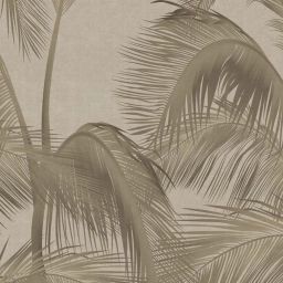 Papier peint panoramique PANORAMA palm fibre doré intissé l.424 x H.280 cm