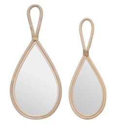 Lot de 2 miroirs rotin goutte