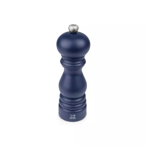 Moulin à sel manuel en bois couleur navy blue 18 cm