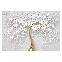 Papier peint – Magnolia blanc abstrait