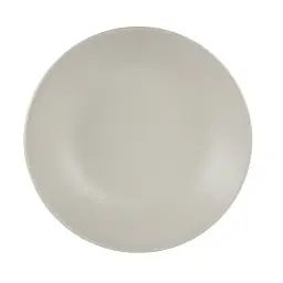 Lot de 6 grande assiettes creuse    25 cm  en grès  blanc