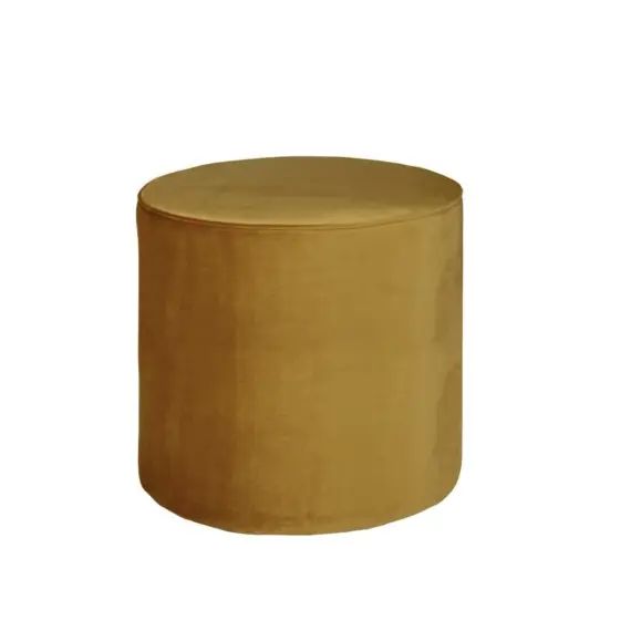 Pouf rond velours L ocre
